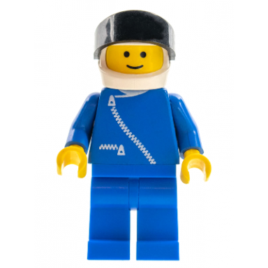 jacket with zipper - blue blue legs white helmet black visor