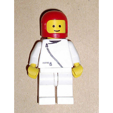 jacket with zipper - white white legs red classic helmet