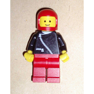 jacket with zipper - black red legs red classic helmet