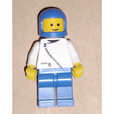 jacket with zipper - white blue legs blue classic helmet