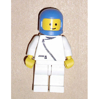 jacket with zipper - white white legs blue classic helmet