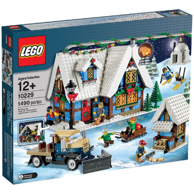 winter village cottage