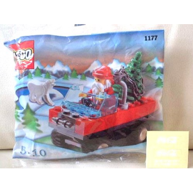santa in truck with polar bear polybag