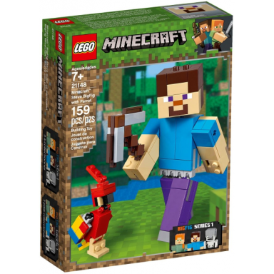 minecraft steve bigfig with parrot