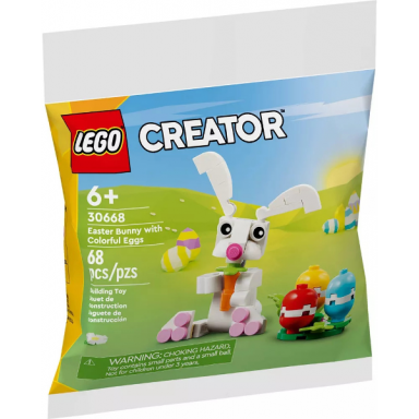 easter bunny with colorful eggs polybag