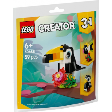 tropical toucan paper bag polybag