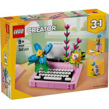 typewriter with flowers