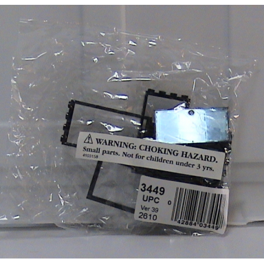 1 x 4 x 6 black door frame with transparent blue panes