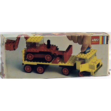 low-loader with excavator