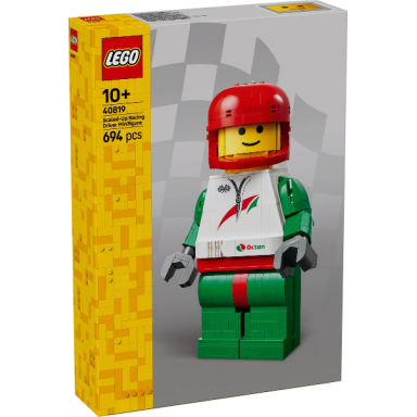 up-scaled racing driver minifigure