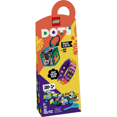 neon tiger - bracelet bag tag