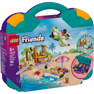creative beach and travel suitcase
