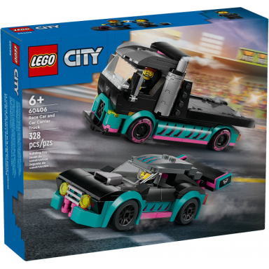 race car and car carrier truck