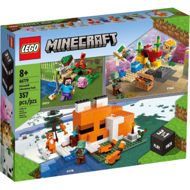minecraft bundle pack 3 in 1 play pack sets 21164 21177 and 21178 - overworld adventures pack