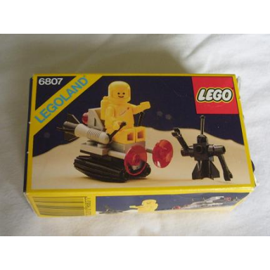 space sledge with astronaut and robot