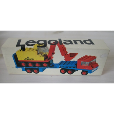 low-loader with 4 wheel excavator