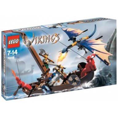 viking boat against the wyvern dragon