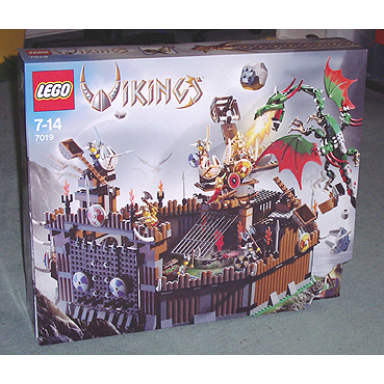 viking fortress against the fafnir dragon
