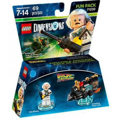 fun pack - back to the future doc brown and traveling time train