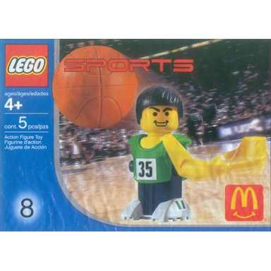 mcdonalds sports set number 8 - green basketball player 35 polybag