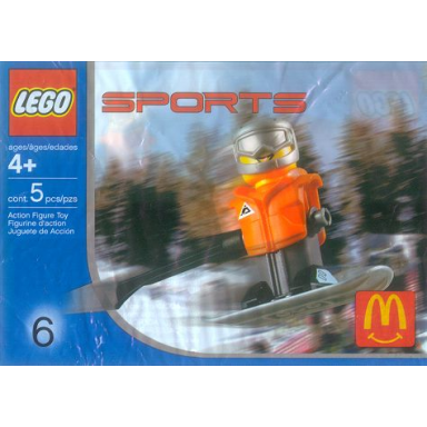 mcdonalds sports set number 6 - orange vest snowboarder polybag