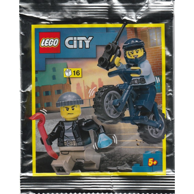 policewoman with bike and crook foil pack