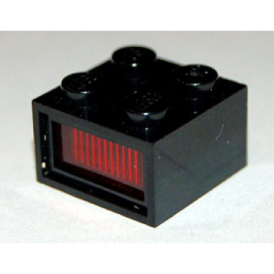 electric light brick 12v 2 x 2 with 3 plug holes trans-red diffuser lens