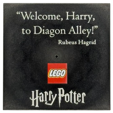 tile 6 x 6 with bottom tubes with welcome harry to diagon alley! and harry potter logo pattern