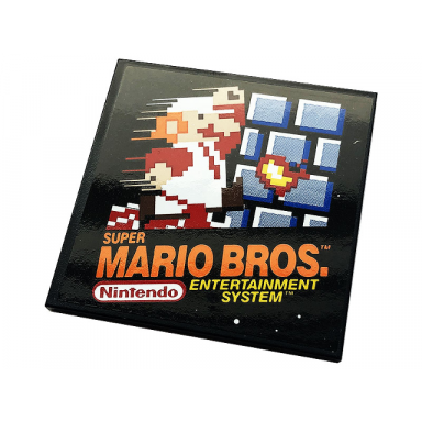 tile 6 x 6 with bottom tubes with game cartridge super mario bros nintendo logo and entertainment system pattern sticker - set 71374