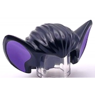 minifigure hair bat ears with medium lavender inner ear pattern bam