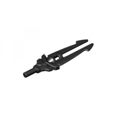 black minifigure weapon sword double blade with bar holder valious