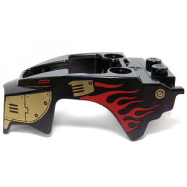 black flywheel fairing lion shape with gold armor and red flames pattern