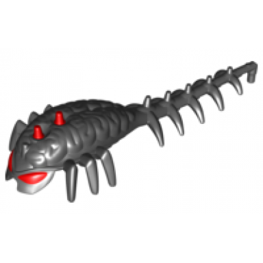black hero factory brain with molded hard plastic red eyes and spikes pattern - flexible rubber