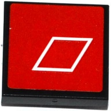 tile modified 2 x 2 inverted with white diamond on red background pattern sticker - set 75873