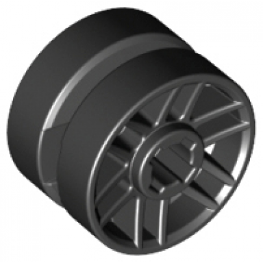 wheel 14mm d x 9.9mm with center groove fake bolts and 6 double spokes
