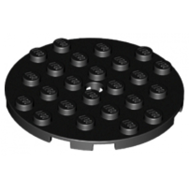black plate round 6 x 6 with hole