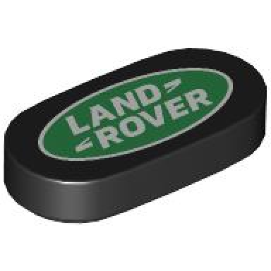 tile round 1 x 2 oval with land rover logo pattern