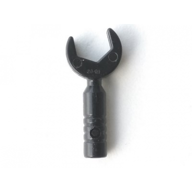 black minifigure utensil tool open end wrench - 3-rib handle