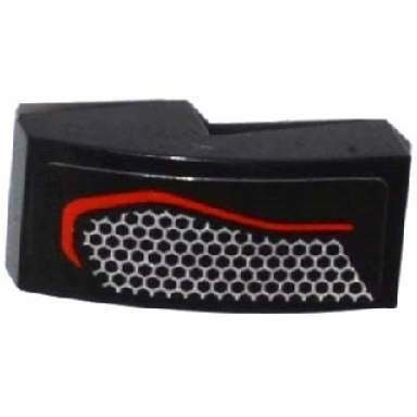 black slope curved 2 x 1 x 2 3 with taillight with hexagonal mesh pattern model left side sticker - set 75909