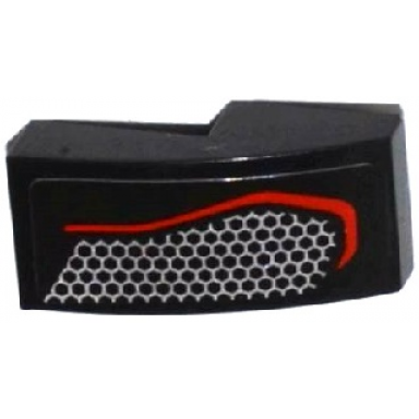 black slope curved 2 x 1 x 2 3 with taillight with hexagonal mesh pattern model right side sticker - set 75909
