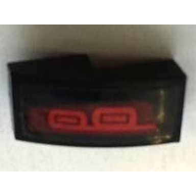 black slope curved 2 x 1 x 2 3 with red taillights pattern model left side sticker - set 75873