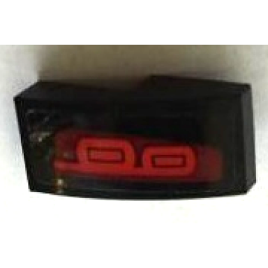 black slope curved 2 x 1 x 2 3 with red taillights pattern model right side sticker - set 75873