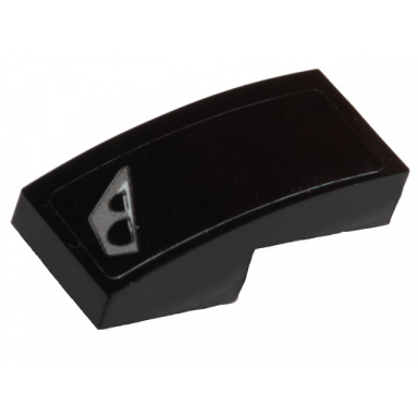black slope curved 2 x 1 x 2 3 with silver headlight pattern model right side sticker - set 30342