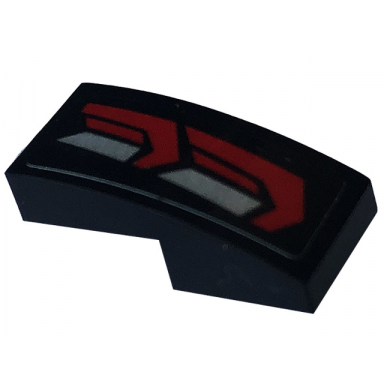 black slope curved 2 x 1 x 2 3 with red and silver taillights pattern model left side sticker - set 76903