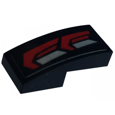 black slope curved 2 x 1 x 2 3 with red and silver taillights pattern model right side sticker - set 76903