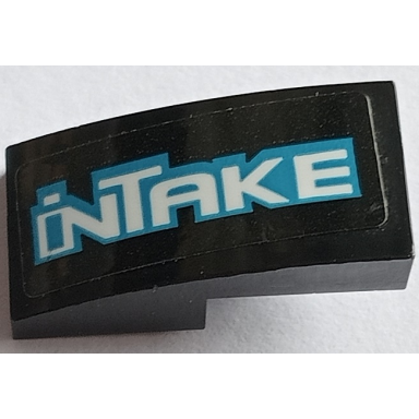 black slope curved 2 x 1 x 2 3 with white and dark azure intake pattern model left side sticker - set 60288