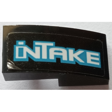 black slope curved 2 x 1 x 2 3 with white and dark azure intake pattern model right side sticker - set 60288