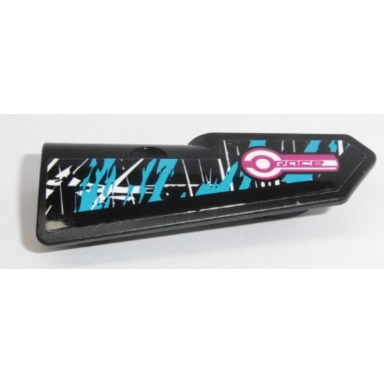 black technic panel fairing 21 very small smooth side b with race blue and white splotches pattern sticker - set 42095