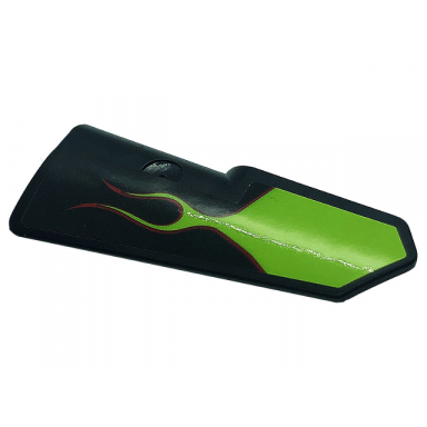 black technic panel fairing 21 very small smooth side b with lime flames pattern sticker - set 42118