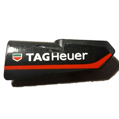 black technic panel fairing 21 very small smooth side b with white tag heuer and red stripe pattern sticker - set 42137